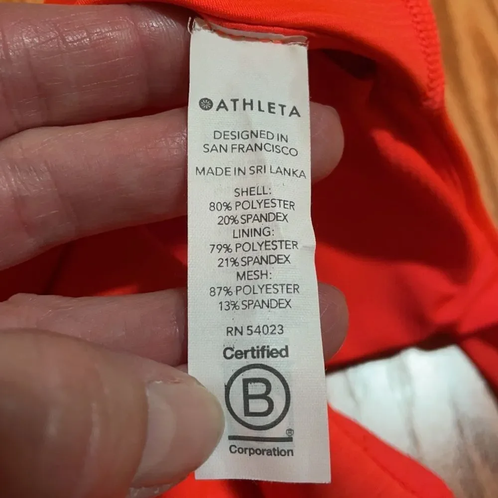 Athleta Gym Bra Crop Tank Orange, Sport